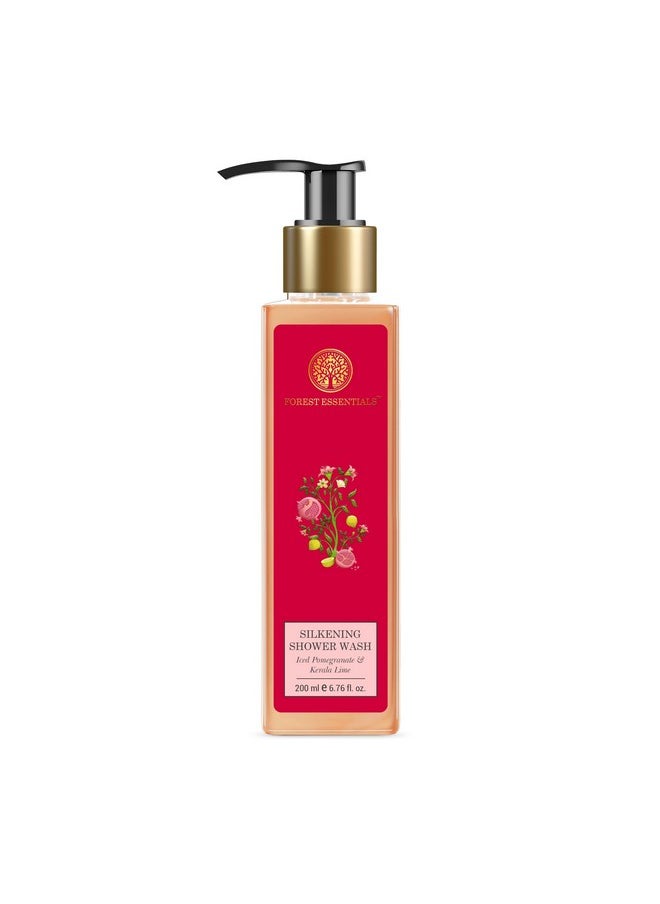 Silkening Shower Wash Iced Pomegranate & Kerala Lime|Lightly Scented & Sls-Free|Body Wash For Men And Women 200Ml