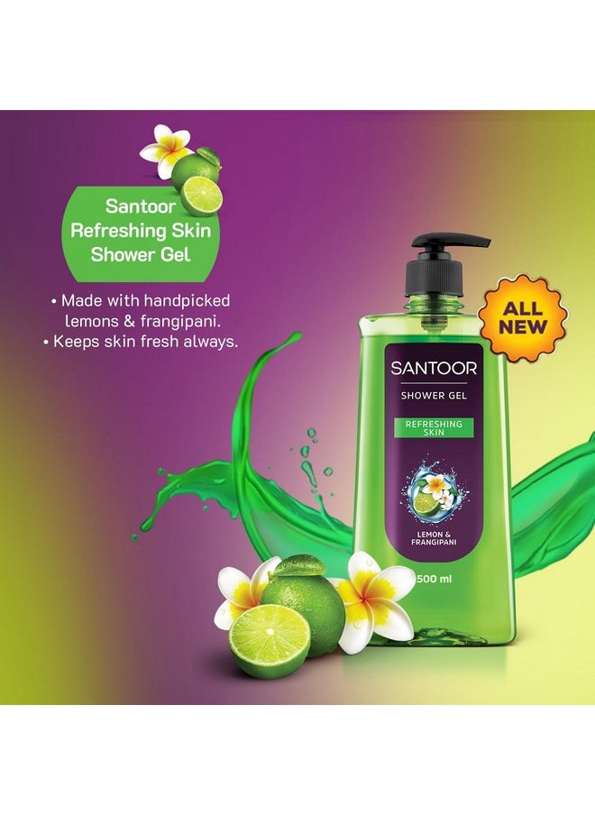 Refreshing Shower Gel With Natural Lemon & Frangipani Extracts| For Men & Women| For Soft And Fresh Skin| Suitable For All Skin Types| No Parabens| No Silicones| 500Ml