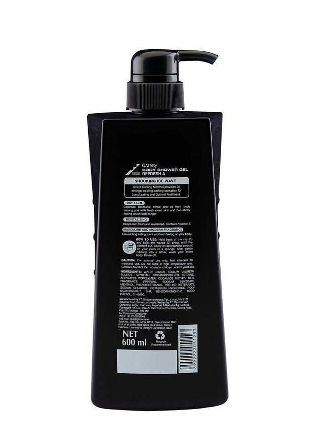 Refresh Body Shower Gel, Masculine, Blue, 600 Ml