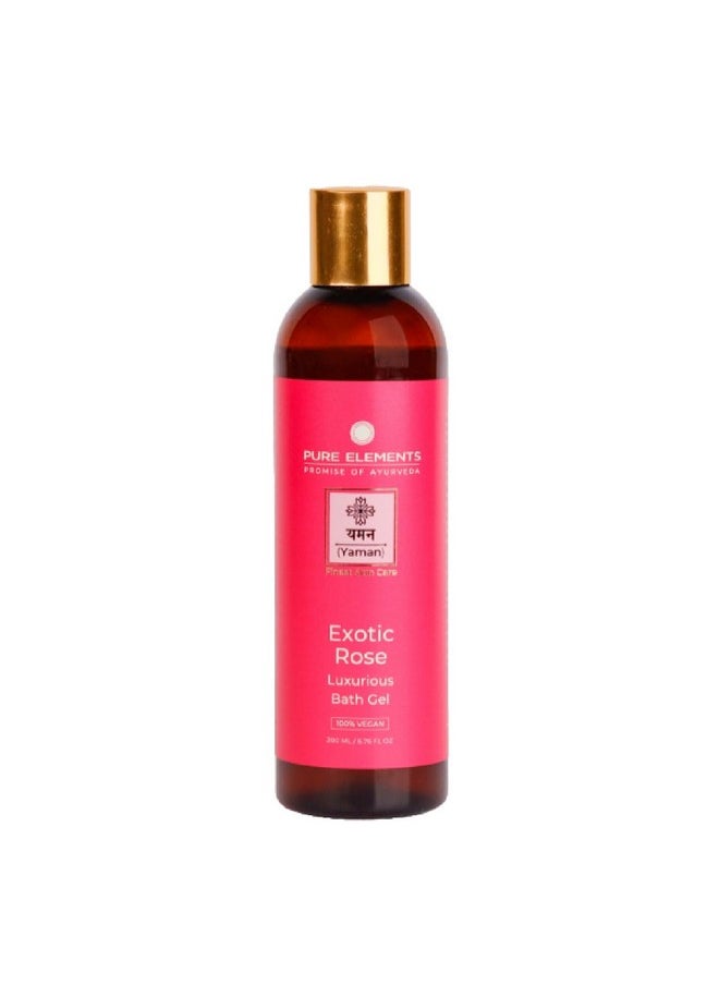 Exotic Rose Bath & Shower Gel | A Luxurious Body Wash For Women & Men | Paraben Free Formula | 100% Vegan (200 Ml)