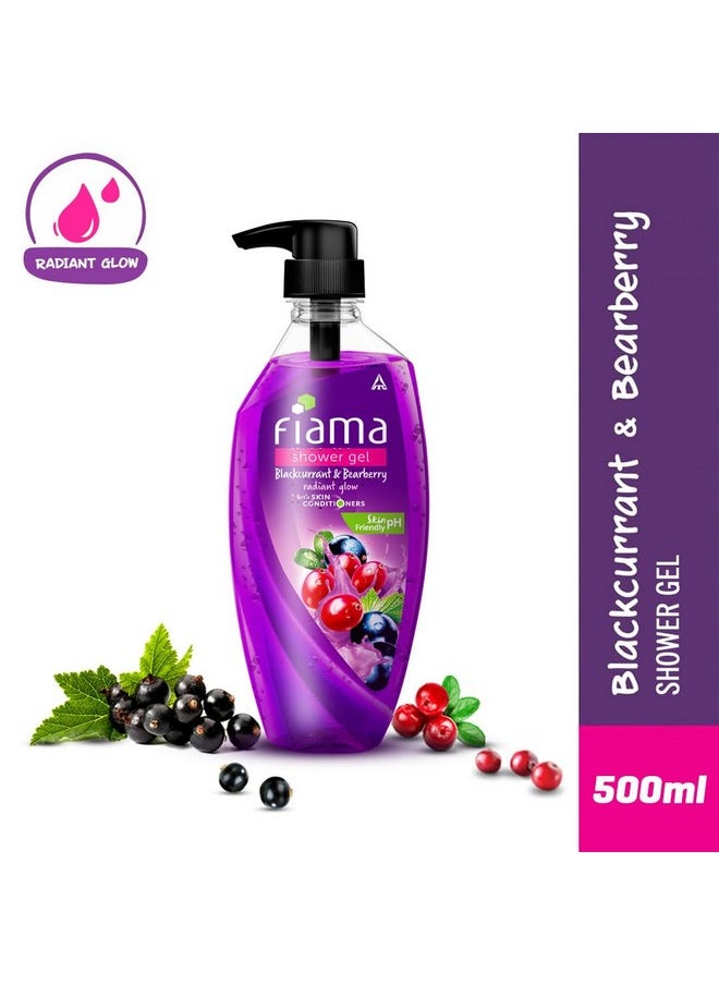 Body Wash Shower Gel Blackcurrant & Bearberry, 500Ml, Body Wash For Women & Men With Skin Conditioners For Radiant Skin, Suitable For All Skin Types