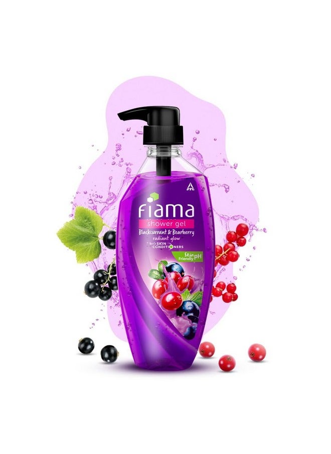 Body Wash Shower Gel Blackcurrant & Bearberry, 500Ml, Body Wash For Women & Men With Skin Conditioners For Radiant Skin, Suitable For All Skin Types