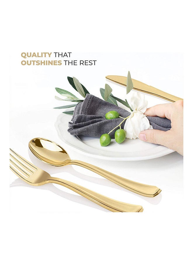 24-Piece Stainless Steel Cutlery Set Gold