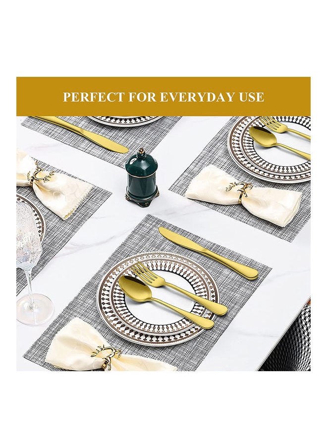 24-Piece Stainless Steel Cutlery Set Gold