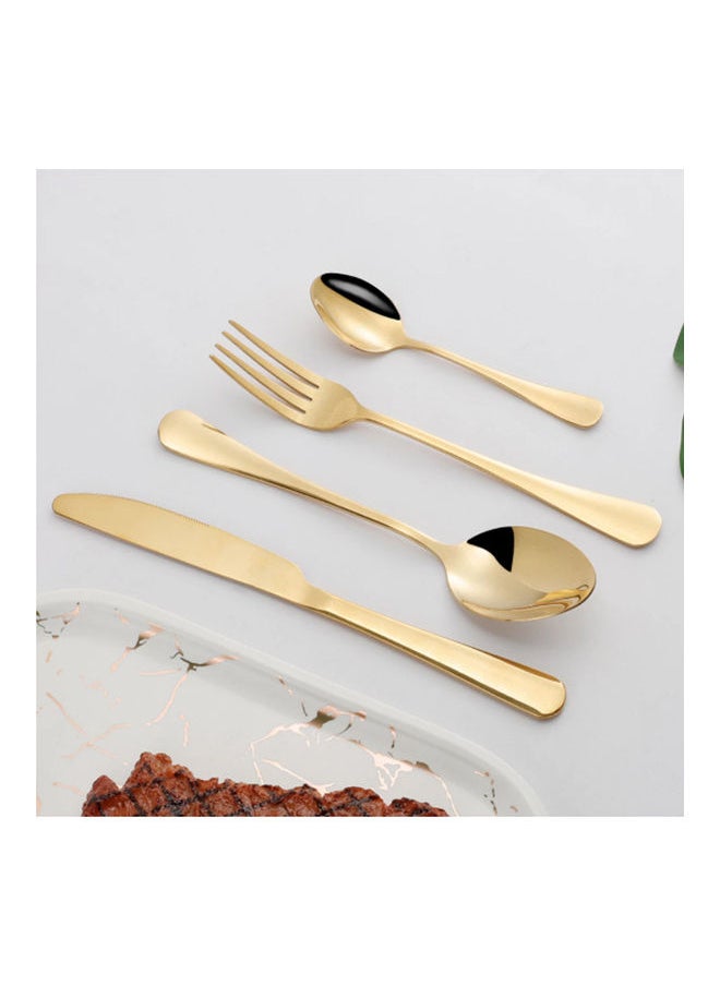 24-Piece Stainless Steel Cutlery Set Gold