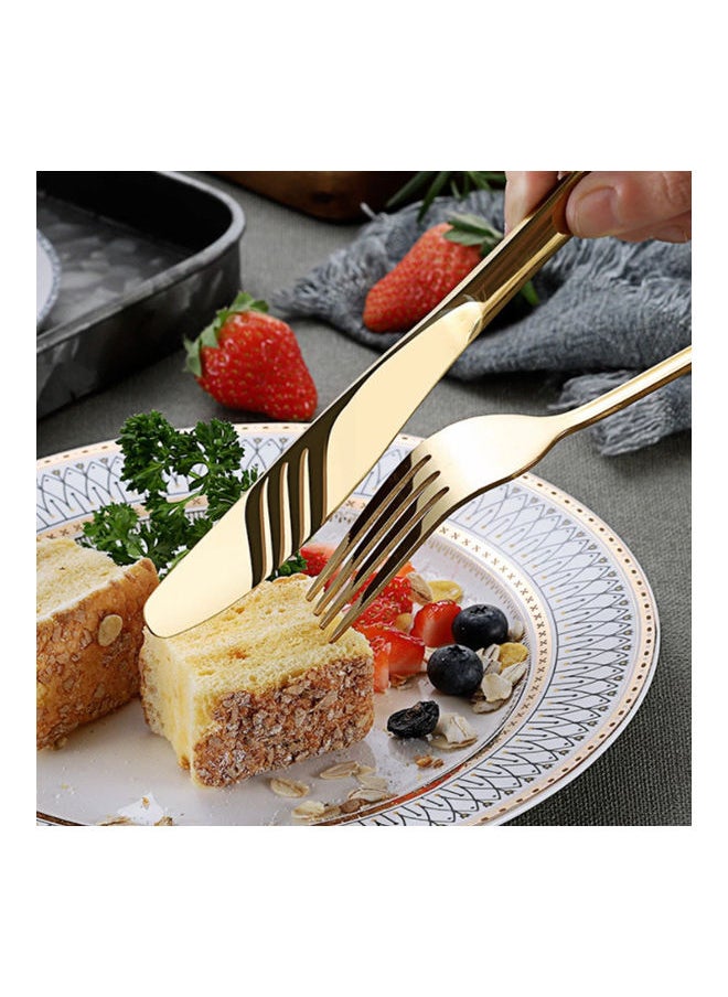 24-Piece Stainless Steel Cutlery Set Gold