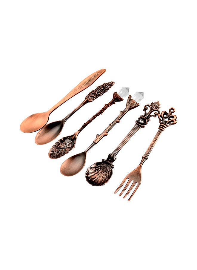 6-Piece Vintage Royal Style Cutlery Set Gold