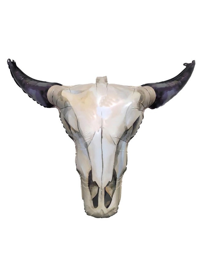 1Pack Western Long Horn Cow Party Balloons, Cowboy Longhorn Aluminium Foil Balloon For Party Wall Cowgirl Decorations Last Rodeo Bachelorette Party Supplies