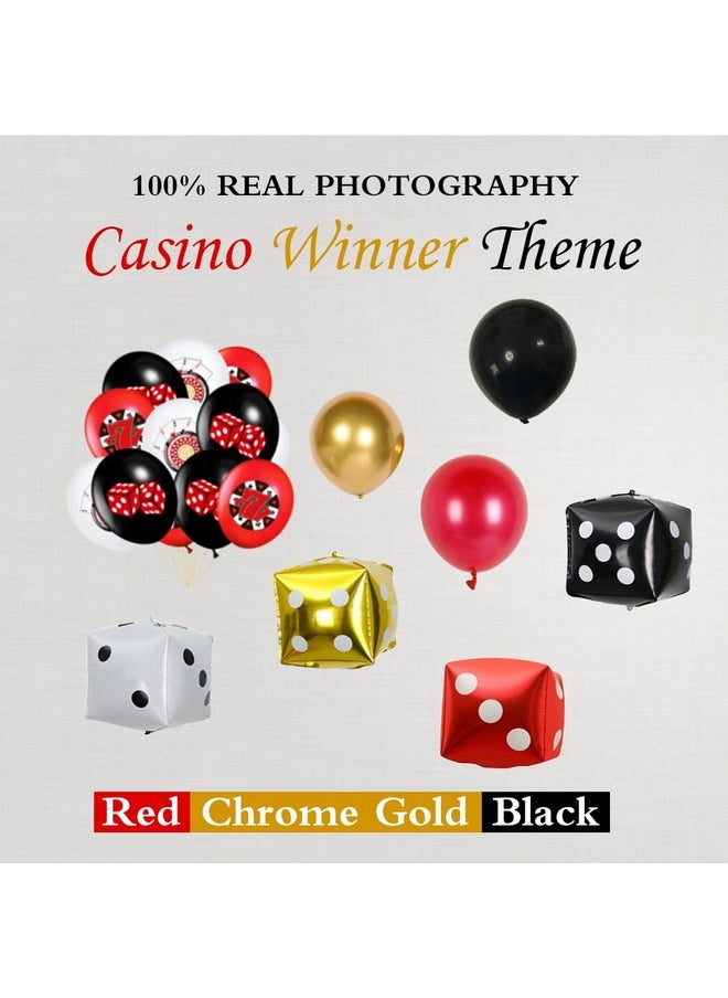 123 Pcs Casino Theme Balloon Garland Arch Kit With Game Night Poker Card Latex Balloon For Casino Royale Birthday Las Vegas Night Hollywood Theme Party Decorations