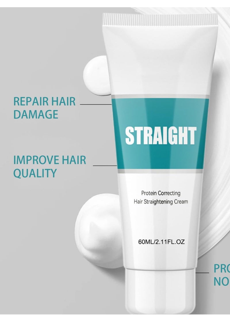 Hair Straightening Cream, Collagen Hair Mask, Hair Straightening, Hair Protein Correcting, Nourishing Fast Smoothing, Anti Frizz Moisturiser for Curly Straight Dry Damaged & Frizzy/Gloss Hair