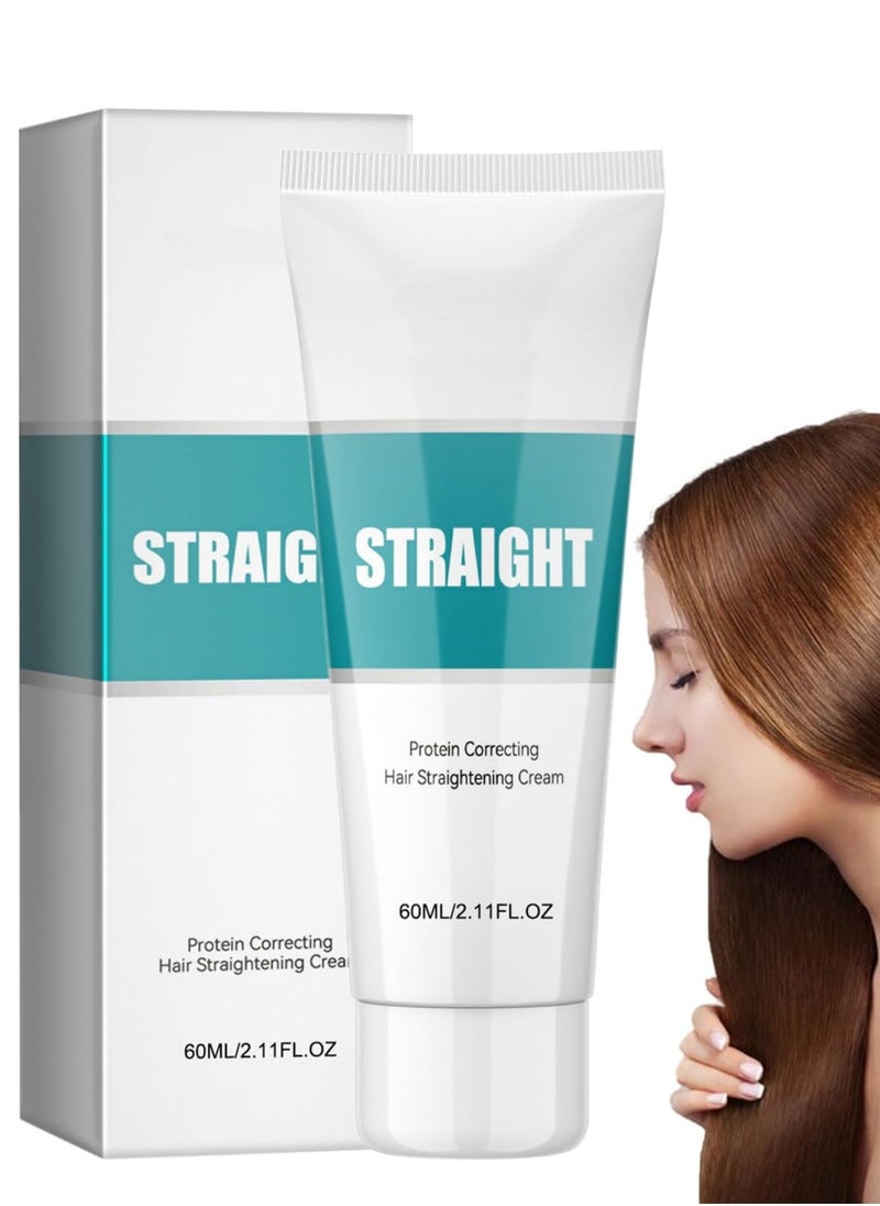 Hair Straightening Cream, Collagen Hair Mask, Hair Straightening, Hair Protein Correcting, Nourishing Fast Smoothing, Anti Frizz Moisturiser for Curly Straight Dry Damaged & Frizzy/Gloss Hair