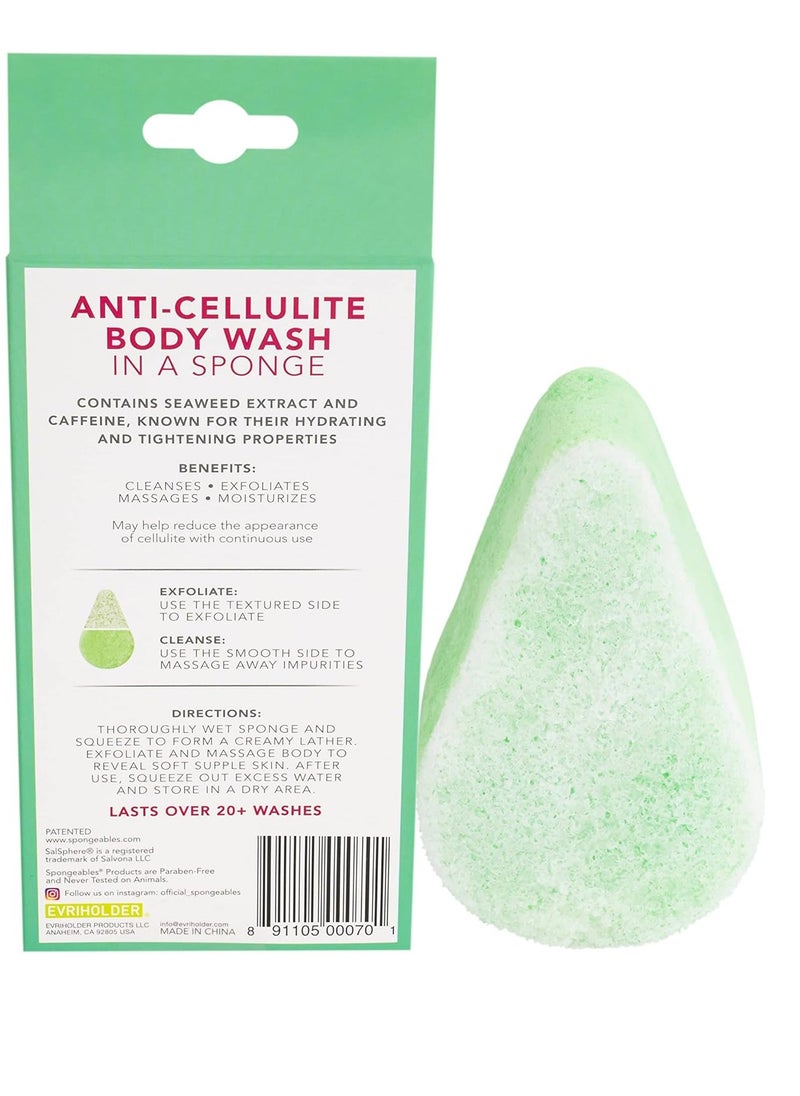 Spongeables Anti Cellulite Body Wash in a 20+ Wash Sponge, Fresh Aloe, 1 Count