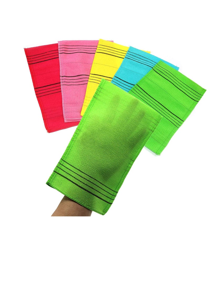 Korean Exfoliating Mitt, Large Size, 5 Colors, Back and Body Exfoliating Washcloth for Removing Dry, Reusable (Mix, 5)