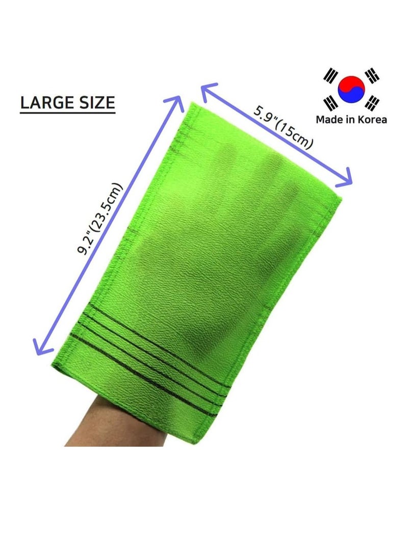 Korean Exfoliating Mitt, Large Size, 5 Colors, Back and Body Exfoliating Washcloth for Removing Dry, Reusable (Mix, 5)