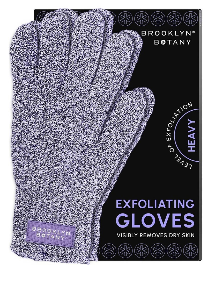 Brooklyn Botany Exfoliating Gloves for Bath and Shower – Heavy Duty Exfoliating Body Scrubber for Massage and Dead Skin Remover for Body – 1 Pair