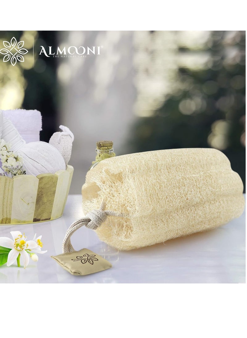 Almooni Egyptian Loofah Exfoliating Body Scrubber, Natural Real Egyptian Shower Loofah Sponge Body Scrubber for Women and Men, for Body and Face That Will Get You Clean - 3 Count (1 Pack)