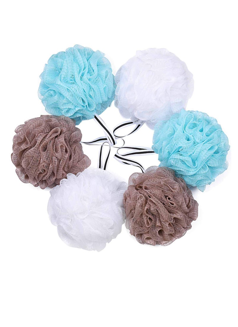 Bath Loofah Shower Sponge Pouf Body Scrubber Exfoliator Scrubber Ball (Set of 6)