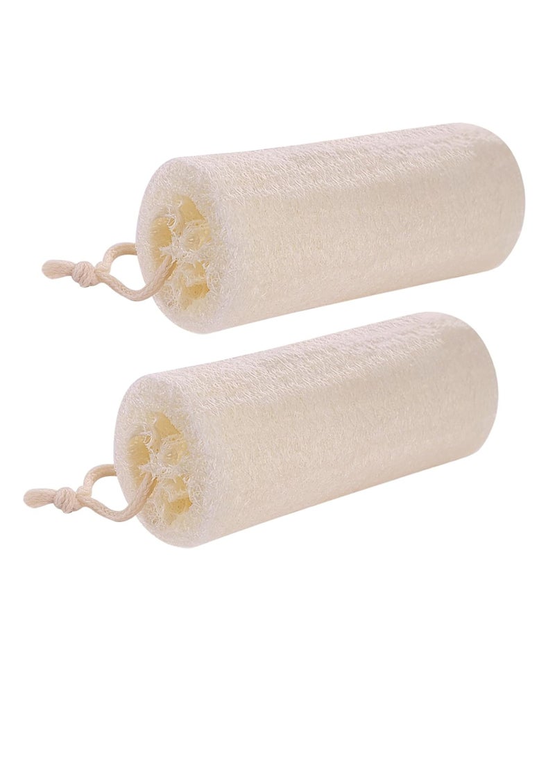 Organic Natural Loofah Sponge (2 Pack), Large 6“ Natural Loofah Exfoliating Body Scrubber Egyptian Loofa Eco Friendly 100% All Natural luffa Cleaning for Deep Clean Skin Care Bath Spa Shower Men Women