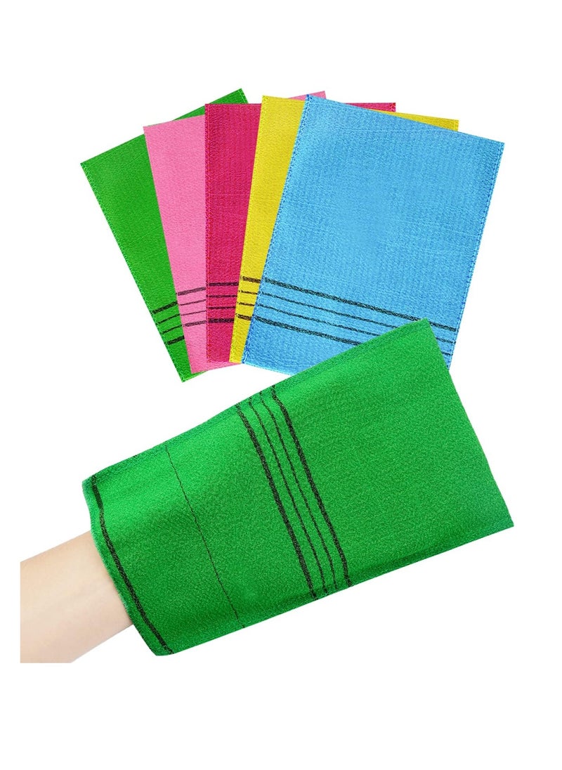 6 Pcs Exfoliating Washcloth, Korean Exfoliating Mitt Colorful Korean Exfoliating Cloth for Removing Dry, Large Size Exfoliating Body Scrubber Stockings Stuffers for Women