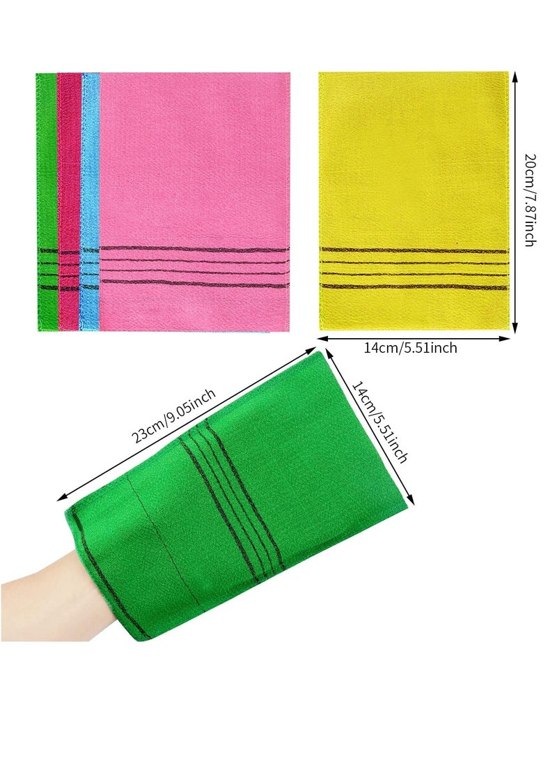 6 Pcs Exfoliating Washcloth, Korean Exfoliating Mitt Colorful Korean Exfoliating Cloth for Removing Dry, Large Size Exfoliating Body Scrubber Stockings Stuffers for Women