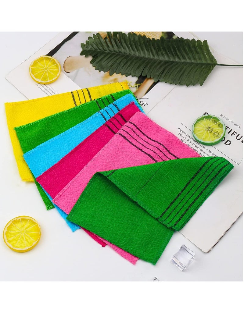 6 Pcs Exfoliating Washcloth, Korean Exfoliating Mitt Colorful Korean Exfoliating Cloth for Removing Dry, Large Size Exfoliating Body Scrubber Stockings Stuffers for Women