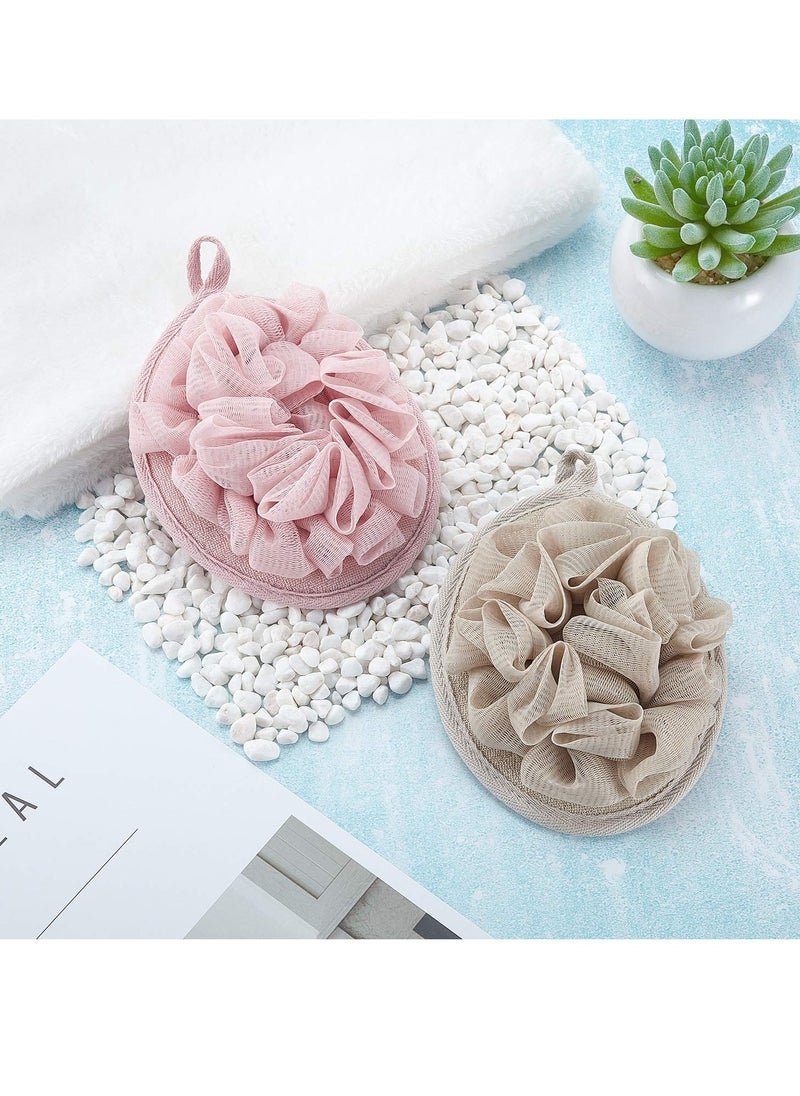 Boao 6 Pieces Bath Shower Pouf Sponge Mesh Pouf Shower Ball Exfoliating Body Sponge Pad Shower Scrubber Ball Shower Glove with Flower Bath Ball (Multi-Color)