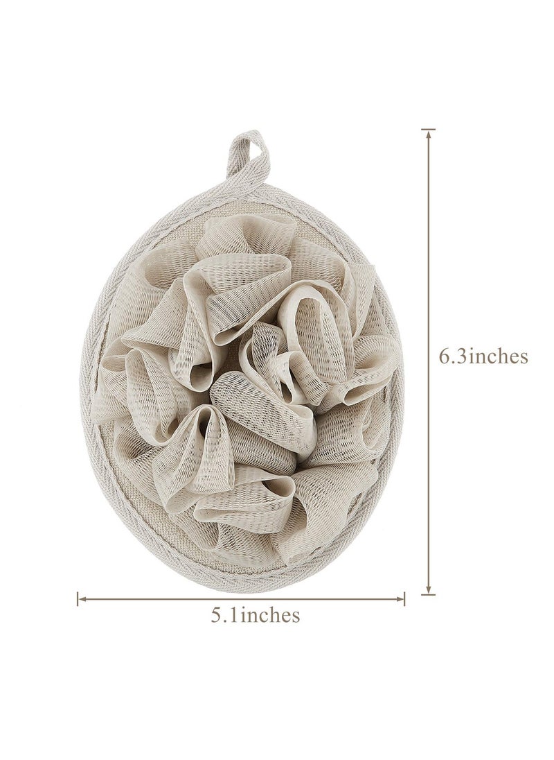 Boao 6 Pieces Bath Shower Pouf Sponge Mesh Pouf Shower Ball Exfoliating Body Sponge Pad Shower Scrubber Ball Shower Glove with Flower Bath Ball (Multi-Color)