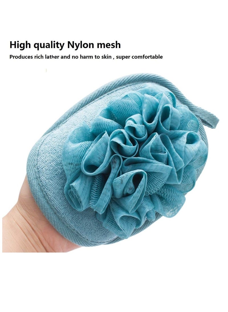 3 Pack Bath Loofah Body Sponge Brushes Pouf Bath Mesh Brush Bath Shower Glove with Flower Bath Ball