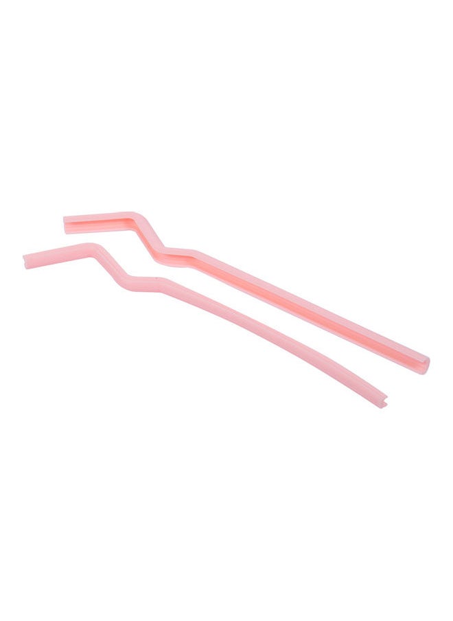 2-Piece Reusable Drinking Straws Pink 23x1x2cm