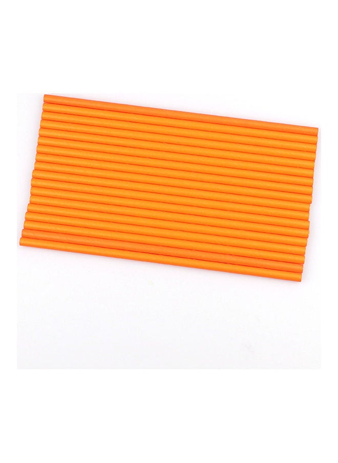 25 Piece Degradable Art Paper Straw orange 19.7x0.6cm