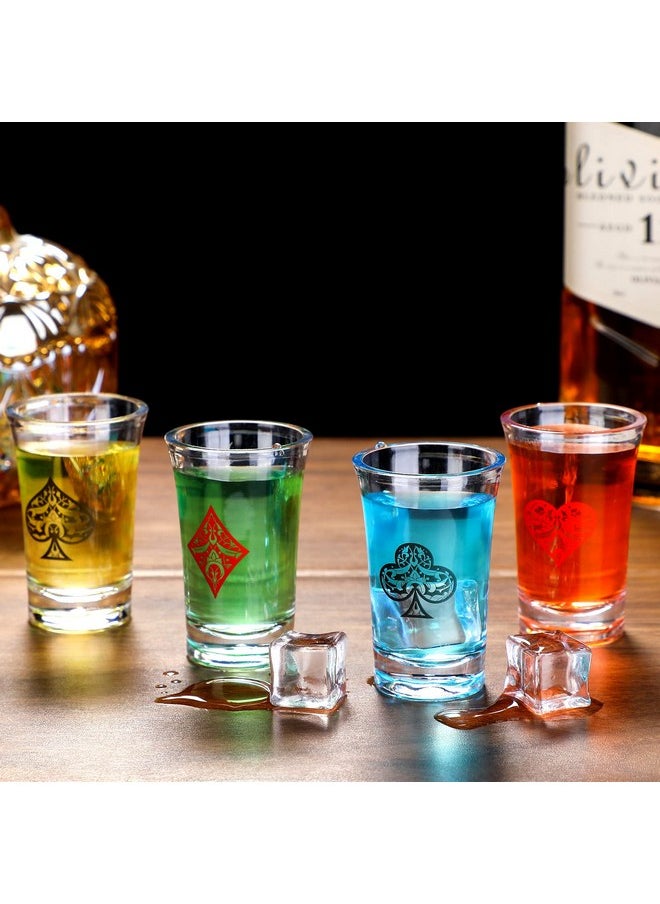 24 Pcs Casino Party Favors 1.2 Ounce Acrylic Shots Glass For Adults Poker Game Night Party Decoration Funny Shot Glasses For Vegas Theme Party Decoration Casino Birthday Party Decoration