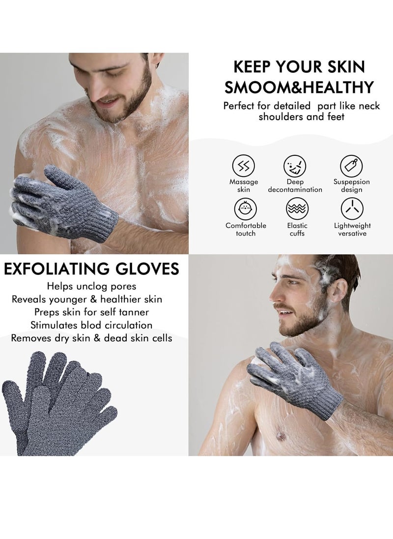 Yiclick Heavy Exfoliating Gloves, Exfoliating Body Scrubber for Bath Shower Exfoliation, Body Scrub Exfoliator for Dead Skin Remover, Exfoliate Sponge Loofah Washcloth Mitt Men Women