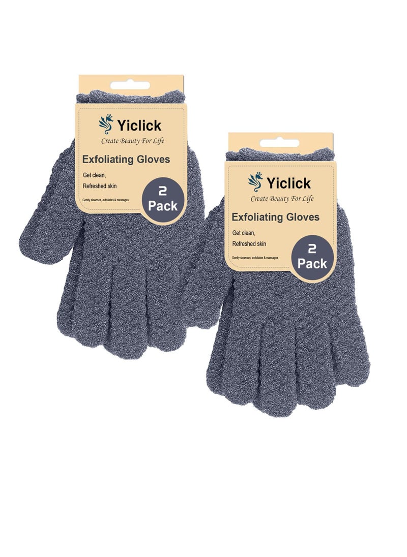 Yiclick Heavy Exfoliating Gloves, Exfoliating Body Scrubber for Bath Shower Exfoliation, Body Scrub Exfoliator for Dead Skin Remover, Exfoliate Sponge Loofah Washcloth Mitt Men Women