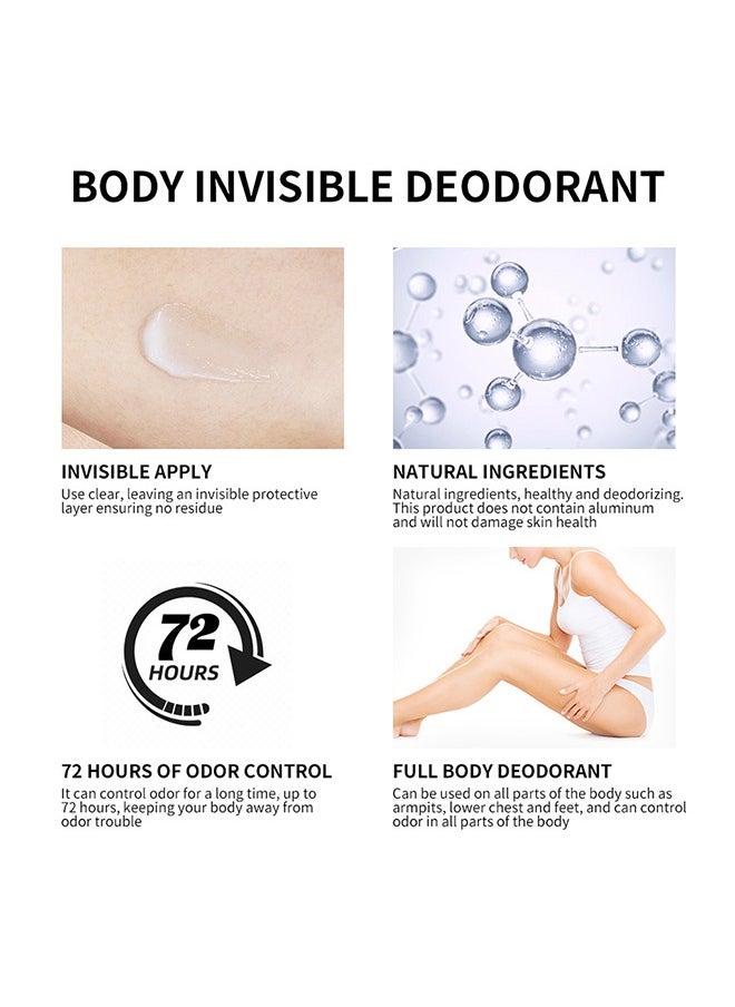 Body Invisible Deodorant Cream，Vanilla Floral 72 Hour Odor Control Whole Body Fragrance Deodorant Natural Scented Skin Safe for Armpit Privates and Other Parts Odour Control Cream 85g