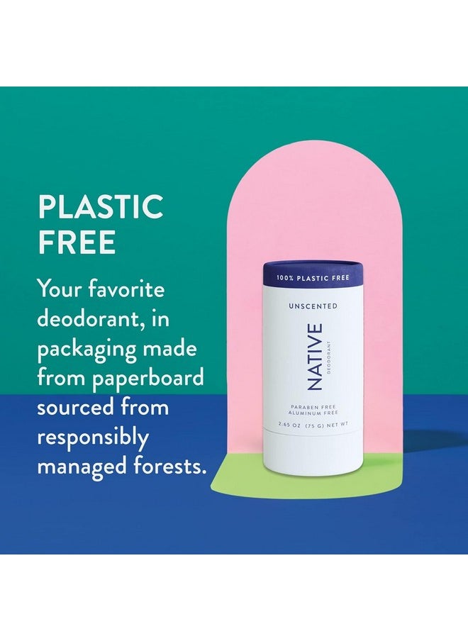 Plastic Free Deodorant Contains Naturally Derived Ingredients, 72 Hour Odor Control | Deodorant For Women And Men, Aluminum Free With Baking Soda, Coconut Oil And Shea Butter | Unscented