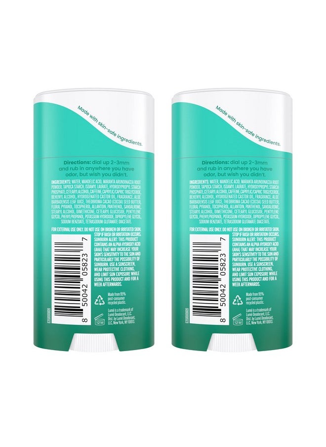 Whole Body Deodorant - Invisible Cream Stick - 72 Hour Odor Control - Aluminum Free, Baking Soda Free, Skin Safe - 2.2 Ounce (Pack Of 2) (Minted Cucumber)