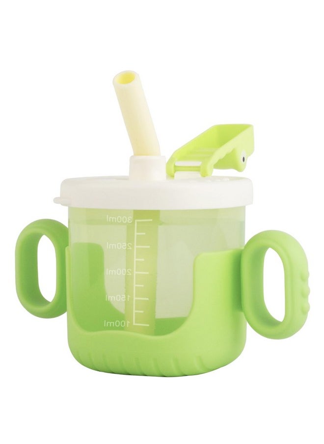 Toddler Sippy Cup,Kid Cups With Lid And Straw,Crocodile Child Sippy Cup,Leakproof Closed Buckles Kids Tumblers,Spill Proof Toddler Cups (Green)