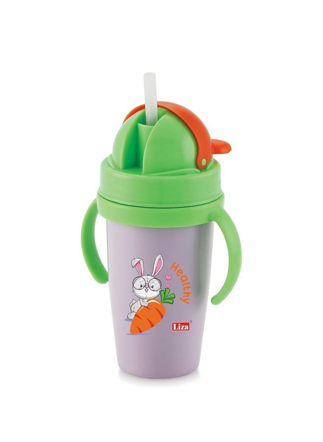 Premium Baby Sipper Anti Spill Sippy Cup With Soft Silicone Straw Bpa Free & Non Toxic For Baby/Kids Of 9+ Months - (360 Ml, Violet)