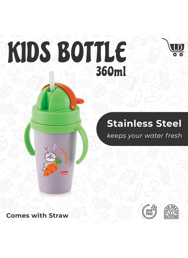 Premium Baby Sipper Anti Spill Sippy Cup With Soft Silicone Straw Bpa Free & Non Toxic For Baby/Kids Of 9+ Months - (360 Ml, Violet)