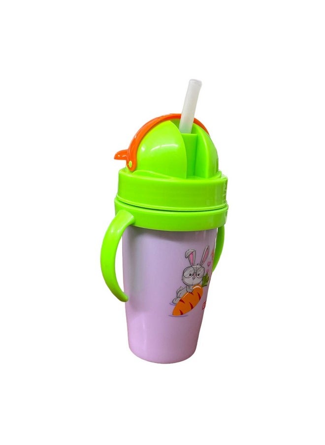 Premium Baby Sipper Anti Spill Sippy Cup With Soft Silicone Straw Bpa Free & Non Toxic For Baby/Kids Of 9+ Months - (360 Ml, Violet)