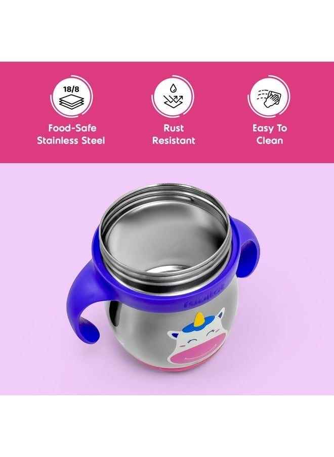 First Step Gravity Sipper Cheek Monkey - 2 Years Brand Warranty I Stainless Steel Sippy Cup For Babies/Toddlers/Kids With Weighted Straw 390 Ml