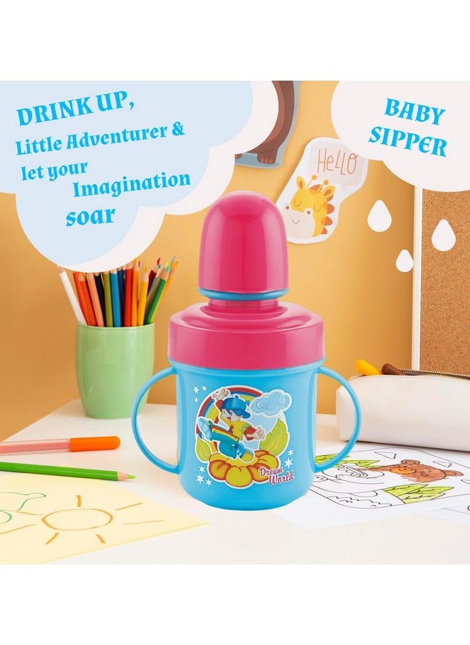 Hippo Stainless Steel Baby Spout Sipper Cup For Kids Age 3 Months To 18 Months 250 Ml (Sky Blue)