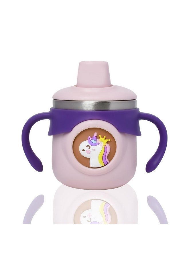 Stainless Steel Insulated Hot & Cold Sipper Bottle For Kids | Sippy Cup | Sipper Bottle For Kids | Sipper Cup With Straw | Kids Travelling Water Bottle | (Purple - 260Ml)