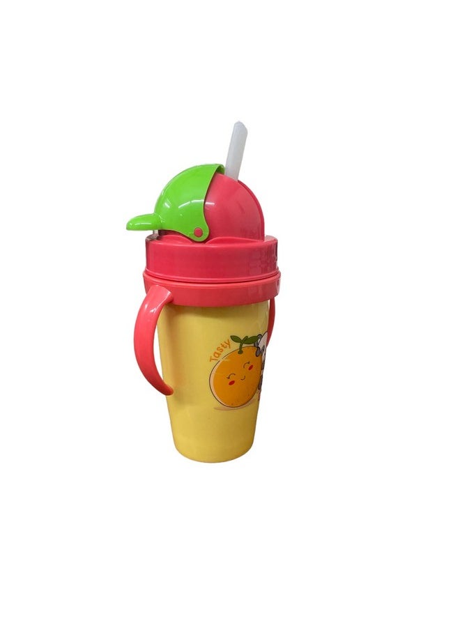 Premium Baby Sipper Anti Spill Sippy Cup With Soft Silicone Straw Bpa Free & Non Toxic For Baby/Kids Of 9+ Months - (360 Ml Yellow)