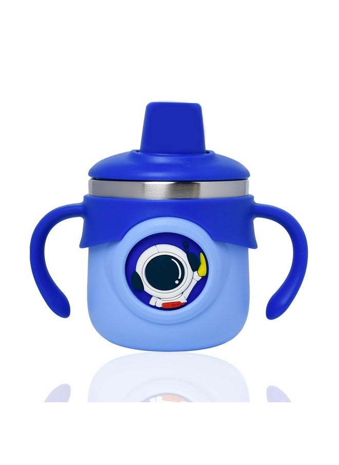 Stainless Steel Insulated Hot & Cold Sipper Bottle For Kids | Sippy Cup | Sipper Bottle For Kids | Sipper Cup With Straw | Kids Travelling Water Bottle | (Royal Blue - 260Ml)