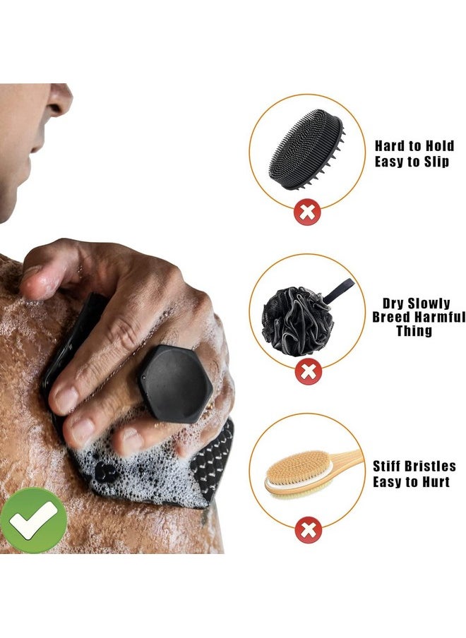 ® Silicone Body Scrubber, Body Buffer Exfoliating Brush With Silicone Loofah, Bath & Body Brushes For Men Women Kids Use In Shower, Scalp Exfoliator Hair Shampoo Skin Cleaning Brush