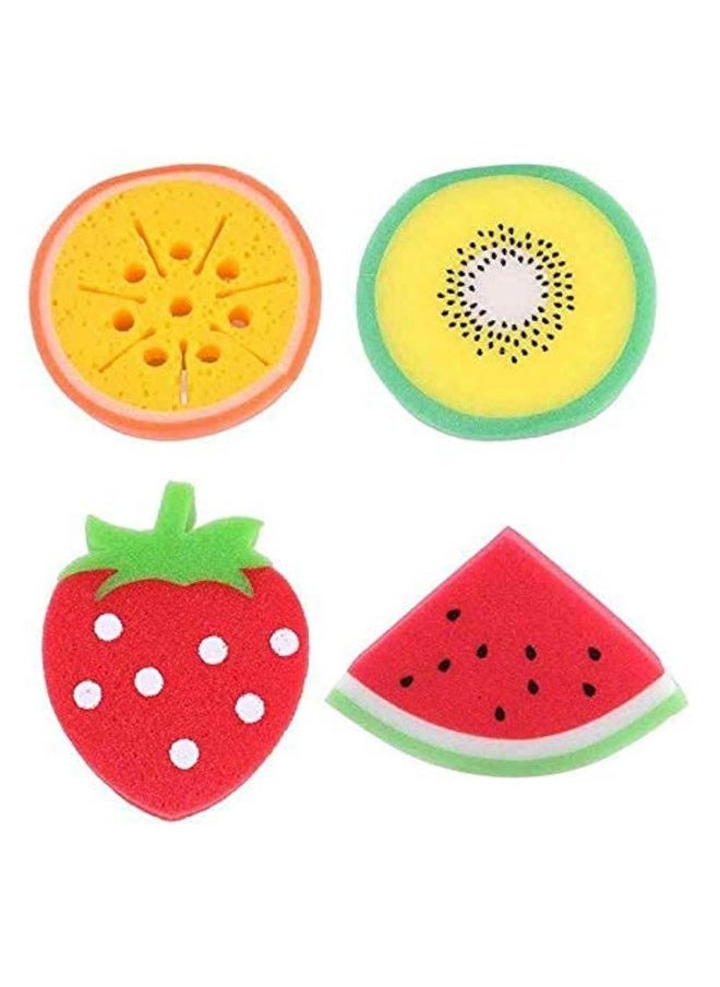 Children Fruit Shaped Cleaning Sponge Bath Ball Soft Shower Sponge (Pack Of 2 Fruit Shape)