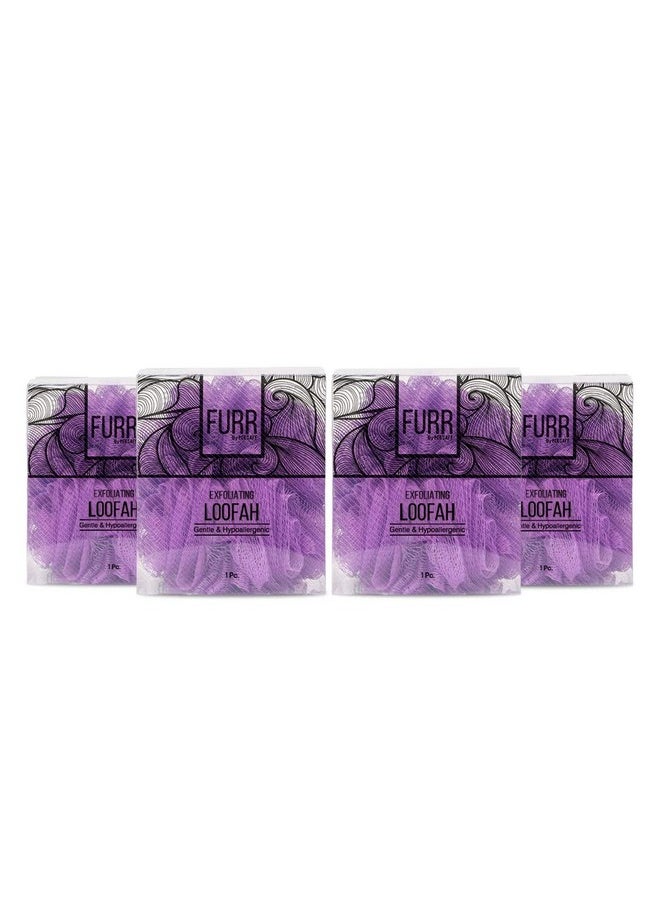 By Pee Safe Exfoliating Loofah (Pack Of 4) | Gentle & Hypoallergenic, Purple (Rc311)