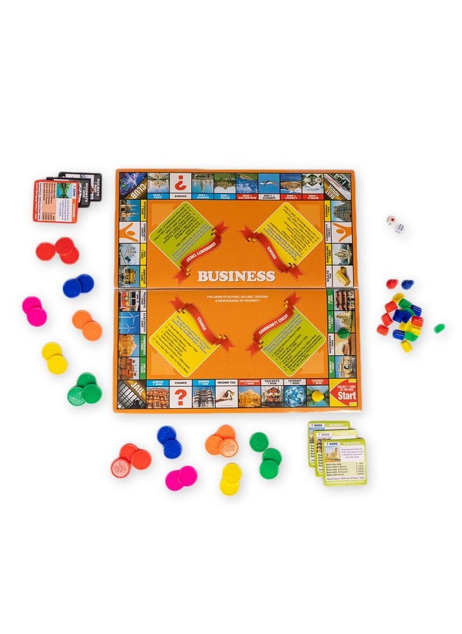 5 In 1 Business Senior Game With Plastic Coins Along With Other Board Games Like Ludo, Snakes Ladder, Car Rally & Cricket For Kids & Adults