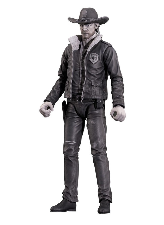 The Walking Dead Comic Series 1 7-Inch Rick Grimes Action Figure With 16 Points Of Articulation (Black And White)